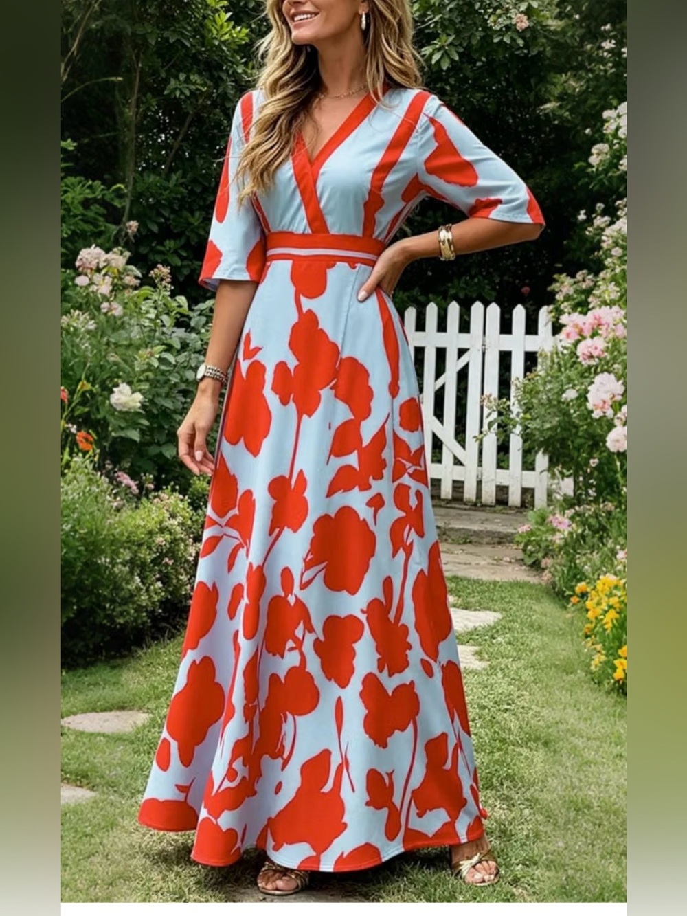 Floral Wrap Maxi Dress Size XL NWT